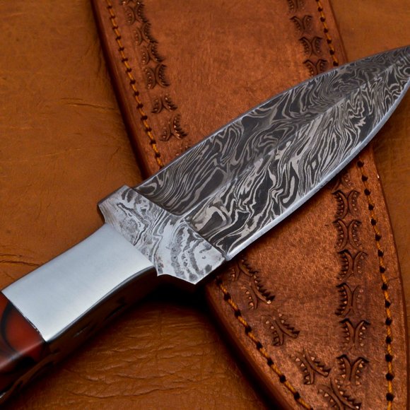 10" Handmade Damascus Hunter Knife Double Edge - Picture 16 of 16